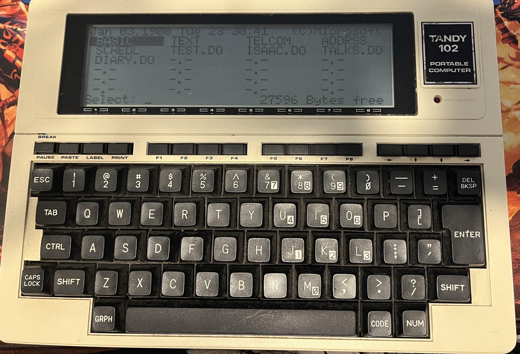 Image of a Tandy 102 portable computer
